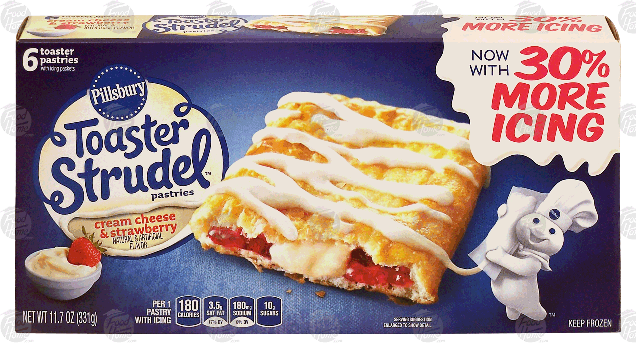 Pillsbury Toaster Strudel cream cheese & strawberry filled toaster pastries with icing packets, 6-count Full-Size Picture